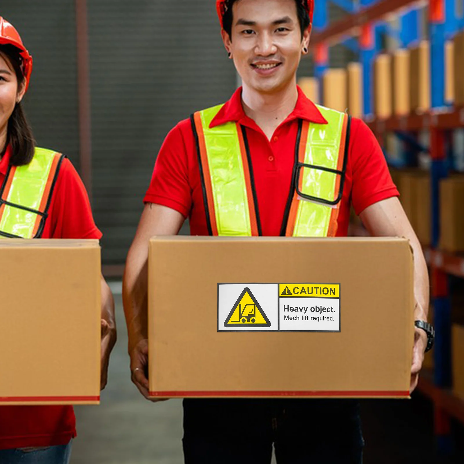 

Heavy Duty Warning Stickers 60x150mm Large Sized Team Lift Labels Shipping Boxes Moving Supplies Folder Tags
