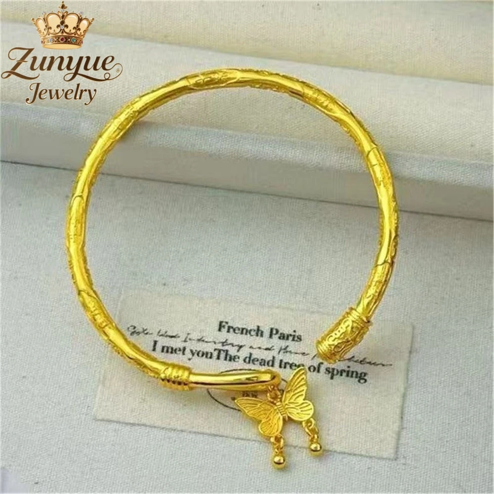 

High-End Sand Gold Butterfly Bracelet Luxury Quality Jewelry Gift Fashion Jewelry Exquisite Popular Elegant Charms Young Mascots