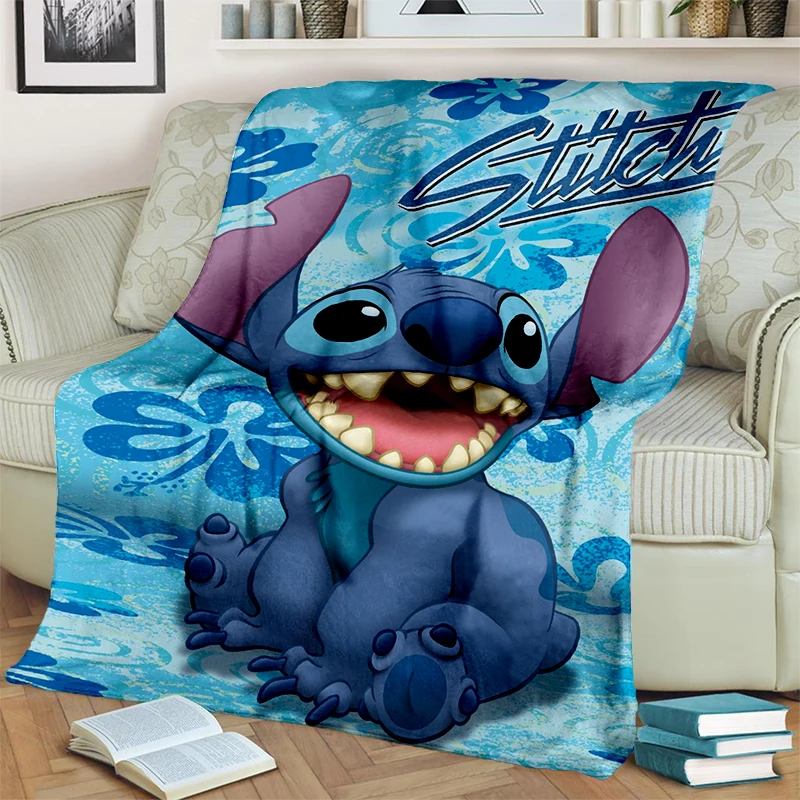 2025 New Stitch Cartoon Disney Gift Soft Flannel Blanket,Throw Blanket Comfortable Blanket for Picnic Beds Sofa Home Bedroom Kid