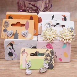50pc/lot 5.5x3.5cm hot sale new comic style beautiful wink girl /take photo girl series stud drop earring package pattern card
