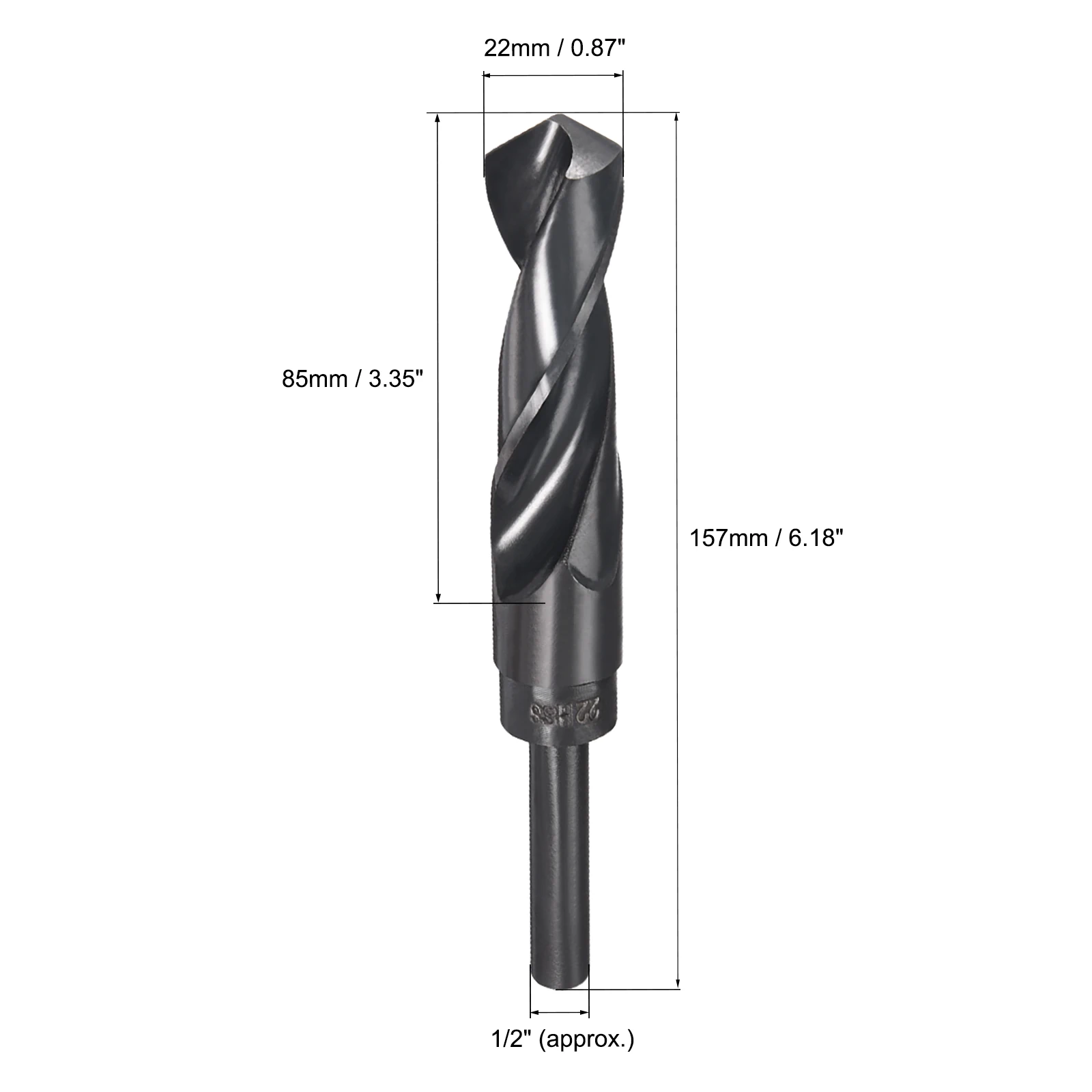 Uxcell 2pcs 14/15/17/18/20/21/22/23/26/27/28/30/35mm Twist Drill Bits Black Nitride Coated HSS-9341 with 1/2