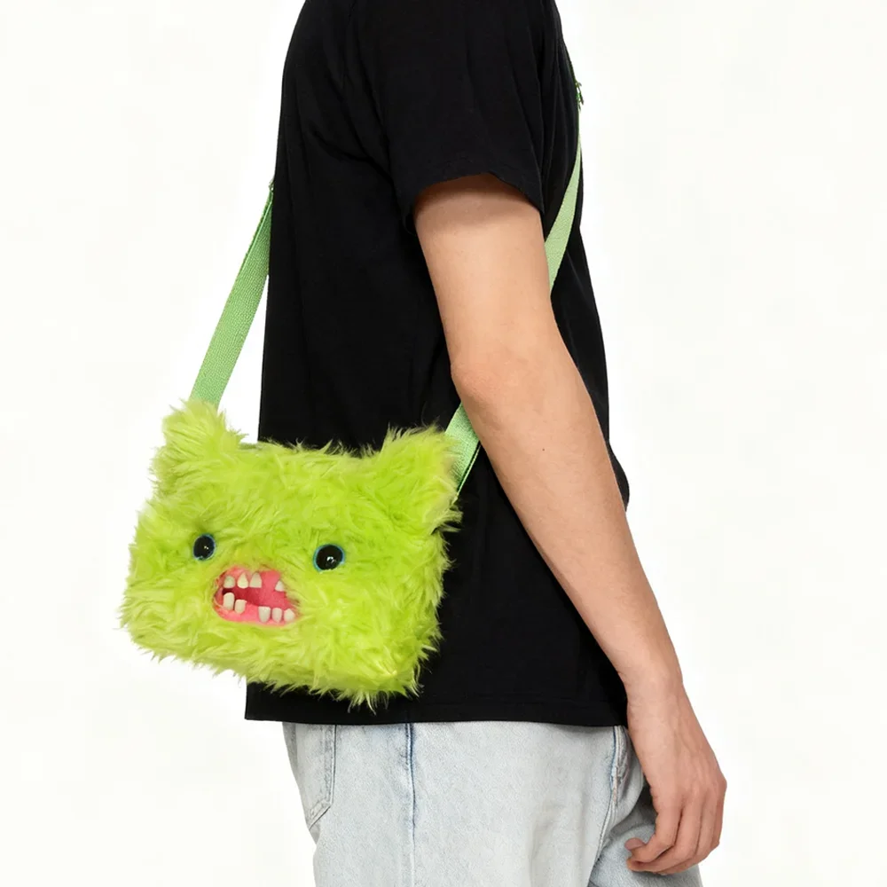 Fuggler Ugly Tooth Monster Plush Bag Crossbody Bag Cute Plush Purse Backpack Fuggs Wallet Girls Cartoon Animal with Chain Strap