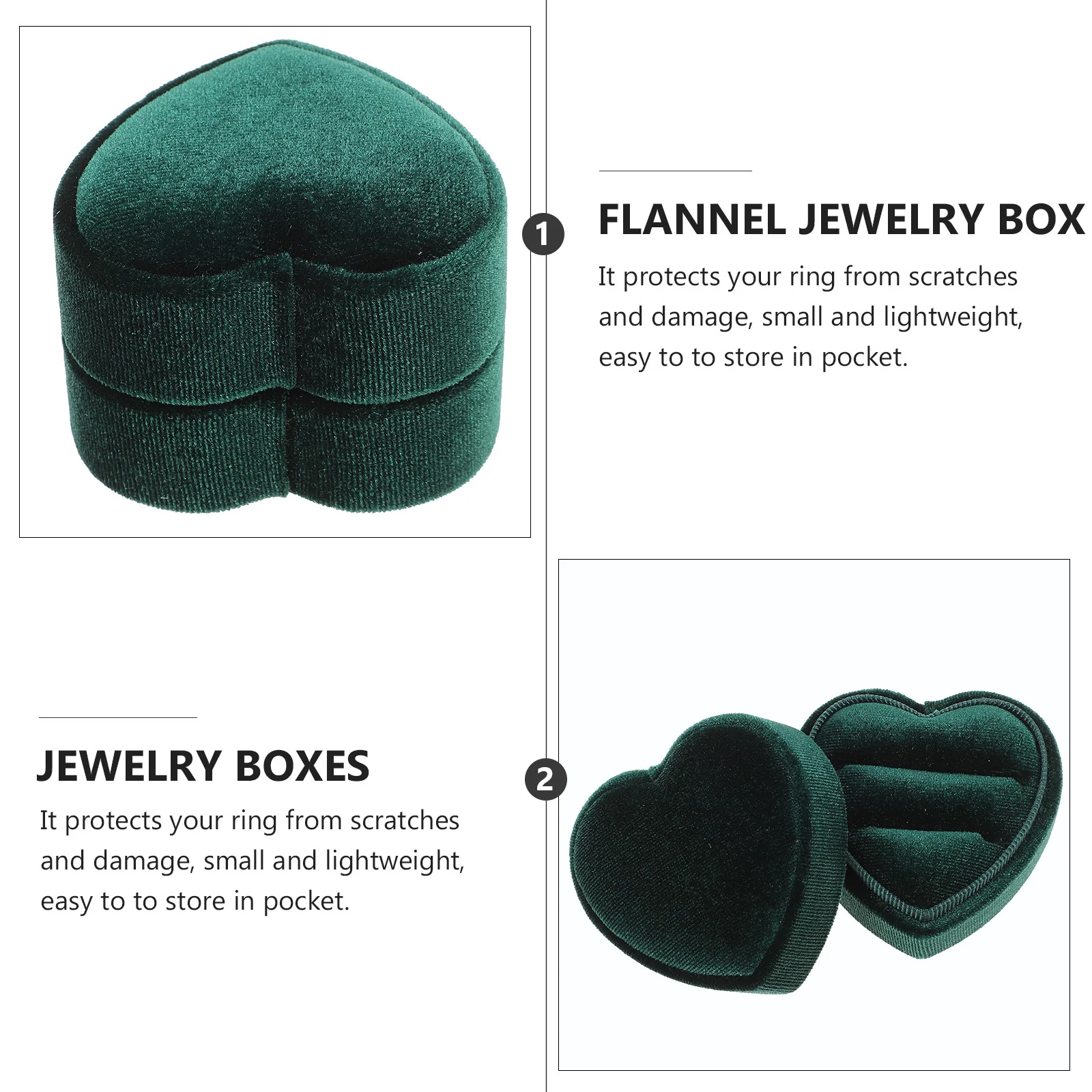 

Heart Shaped Ring Box Vintage Holder for Engagement Proposal Wedding Jewelry Gift Storage Container Earring Necklace Pendants