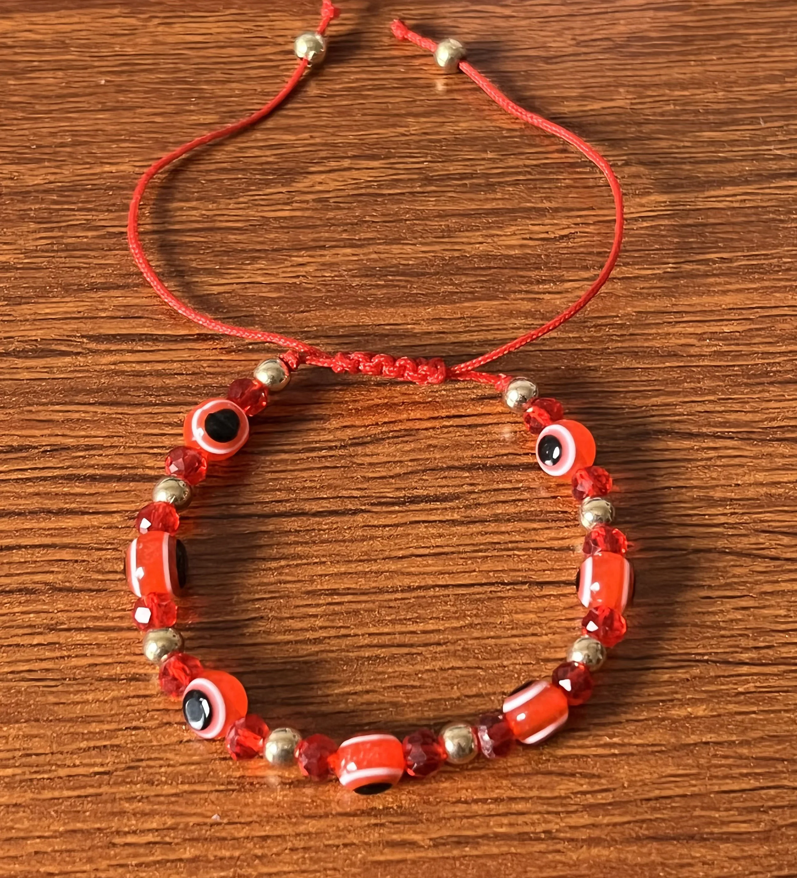 12pcs Baby Size Demon Eye Crystal Braided Prayer Bring Good Luck Bracelet