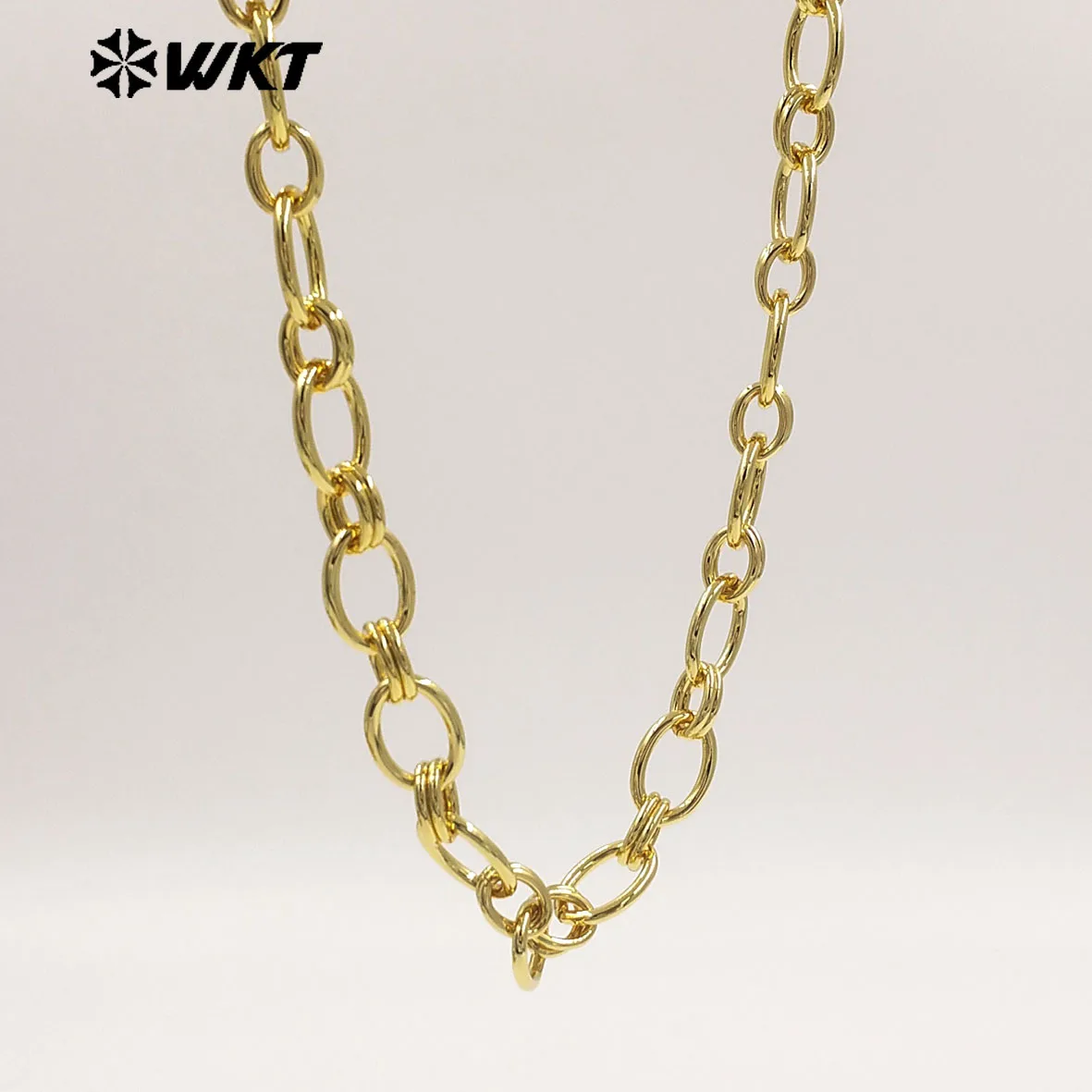 WT-BC272 New Retro Niche-design Yellow Brass Chain Meter With 18K Real Gold Plated For Women Dressing Jewelry