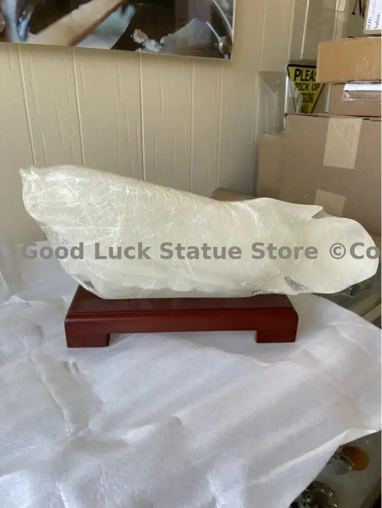 Bring in wealth treasure HOME business Money Drawing efficacious Talisman # white jade Golden Fish Arowana FENG SHUI statue