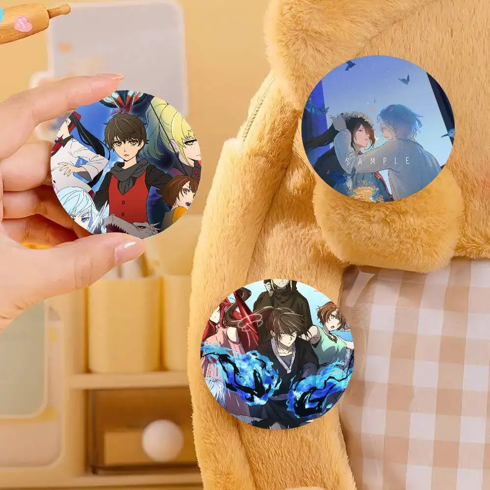 Insignias de la Torre de Dios de Anime, insignia láser redonda de Anime, broche de dibujos animados, ropa, mochila, accesorios, solapa