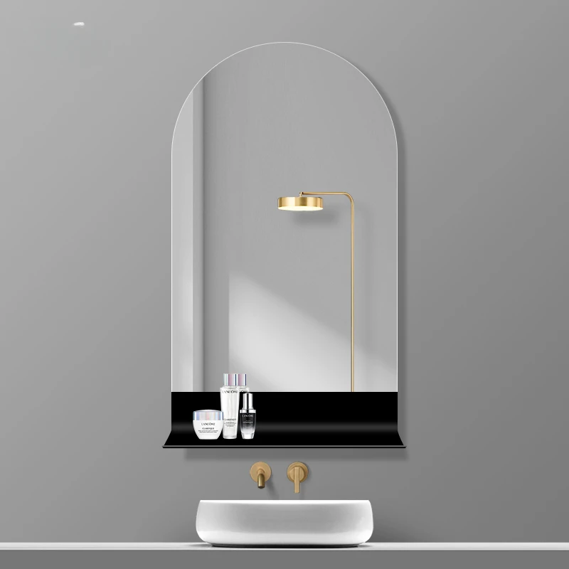 Simple bathroom mirror with shelf storage mirror bathroom bathroom mirror wall hanging wall washing mirror decoration