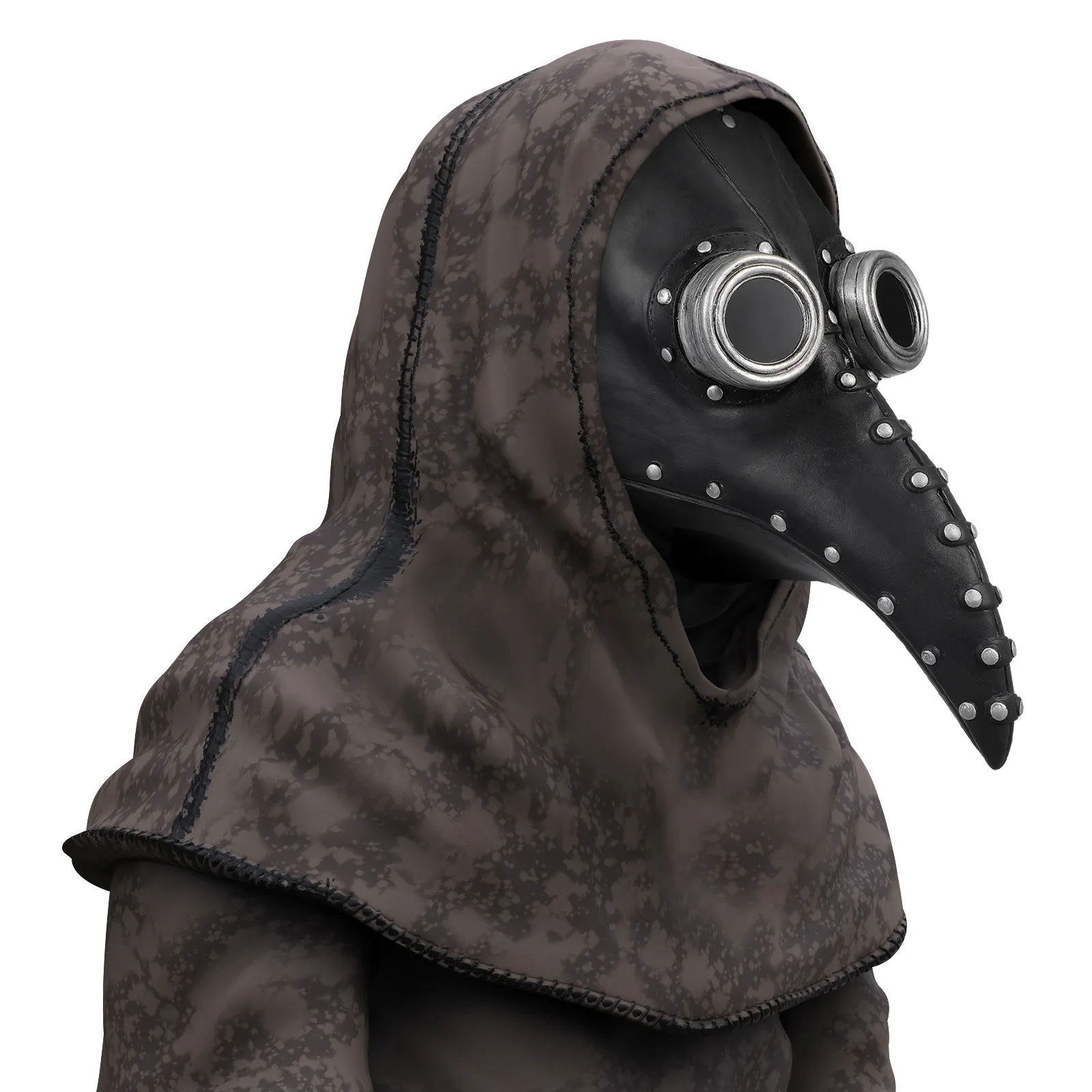 1Pcs Beak Mask Creative Halloween Party Masks PU Decorative Funny Steampunk Plague Mask Party Supplies Black Silver