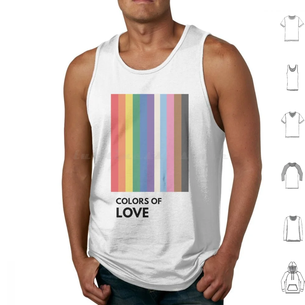 Color Of Love Tank Tops Print Cotton Pride Bisexual Queer Trans Bi Rainbow Pansexual Pride Cute Asexual Gender Feminist