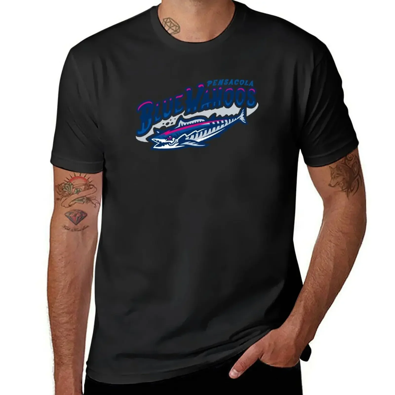 Pensacola Blue Wahoos icons T-Shirt anime stuff anime clothes oversized cheap stuff Men's t-shirts