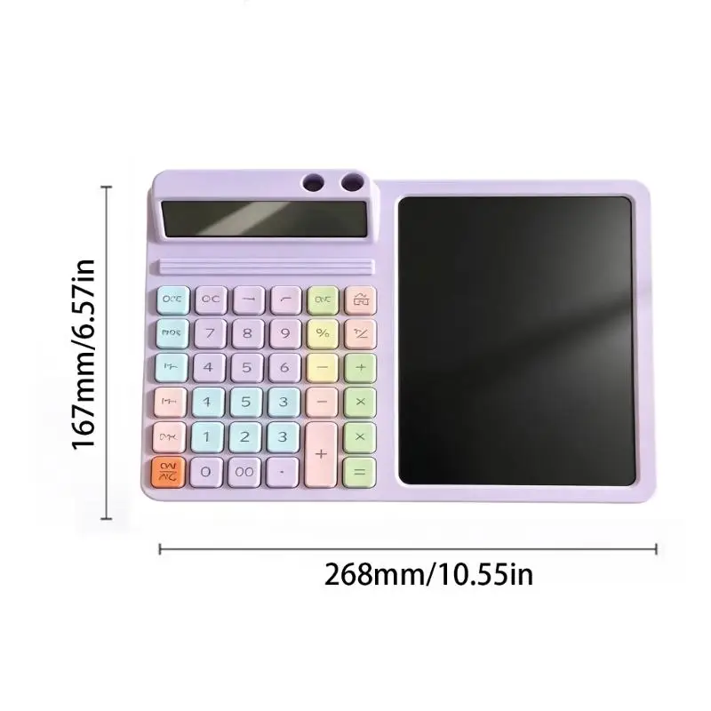 Calculator with LCD Writing Pad and Separate Readout, Physical Keypad, Stored Pen, and Dedicated Screen Clear Control D2RC