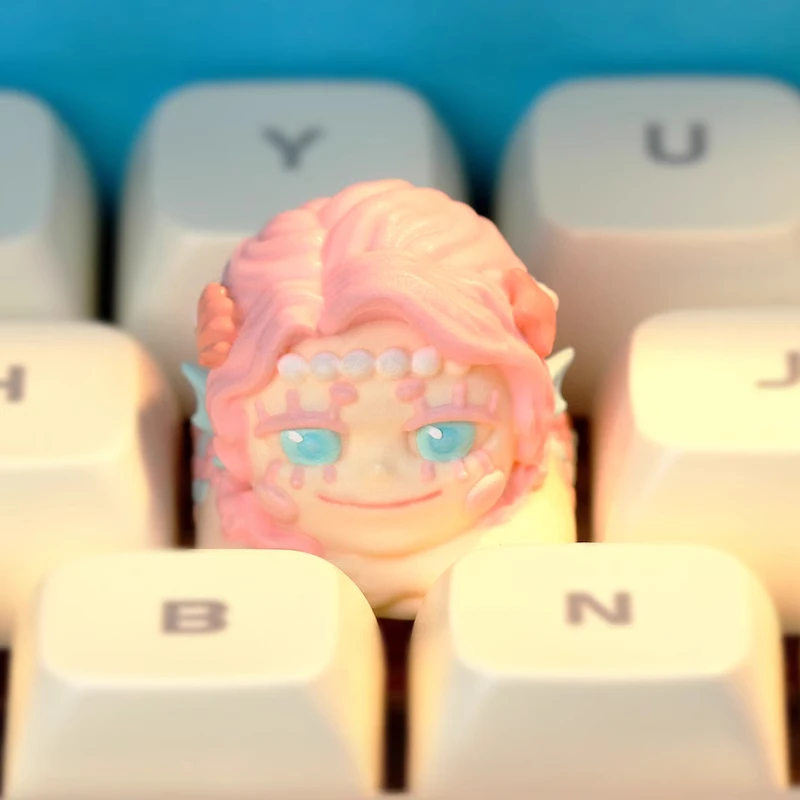 Mermaid 1Pc Single Esc Keycap Seasonal Doll Series Personalized Keycap Desktop Ornaments Birthday Gift Handmade Resin Keycap