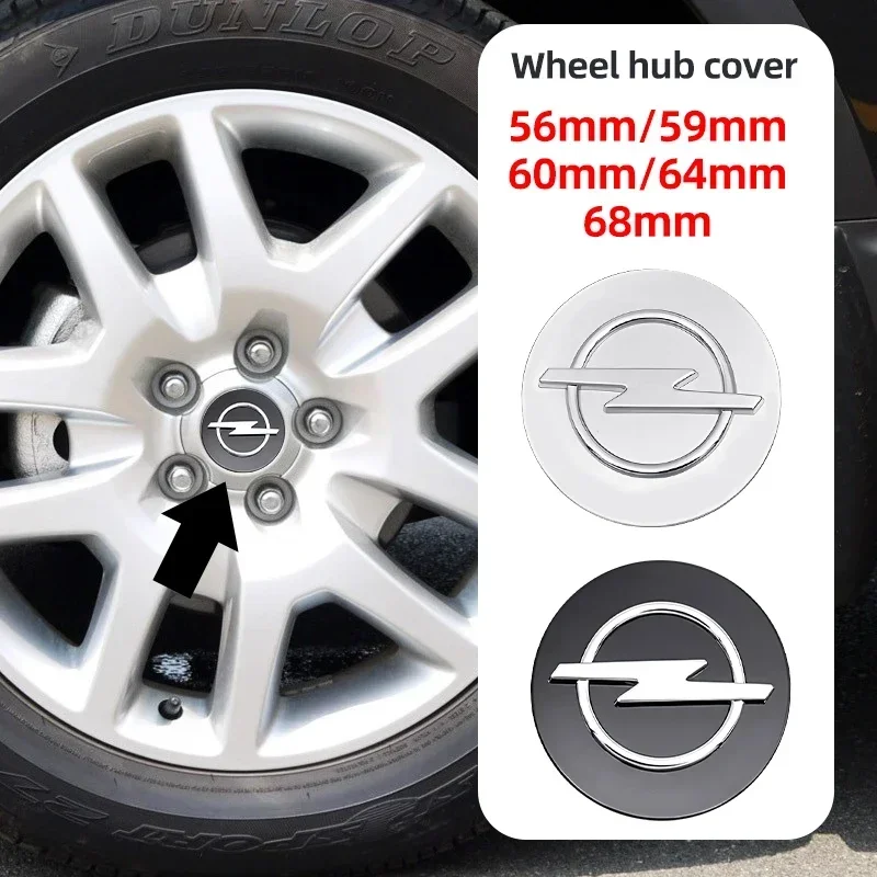 4pcs 56mm 59mm 60mm 64mm 68mm Car Wheel Center Hub Cap Rim Cover Emblem For Opel Corsa C D E F A B Gsi 1.6T OPC Line Turbo Cors