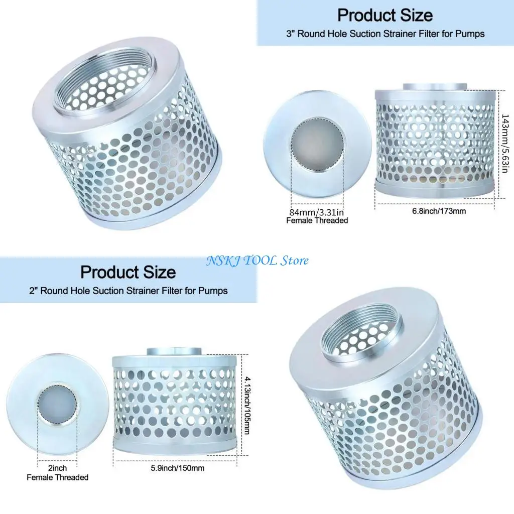 

L8RC Water Suction Strainer Basket with NPSH Thread Carbon Plated Steel Filter