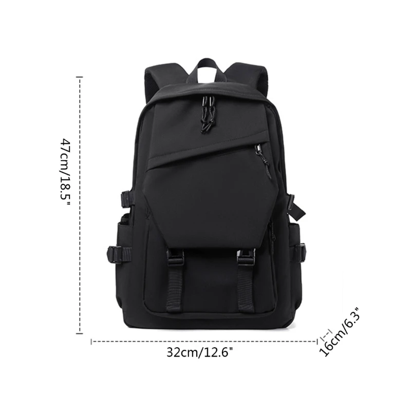 E74B Fashion Backpack for Girl and Boy Couple Travel Bag Multi-pocket Daypack Large Capacity Backpack Student Laptop Backpack