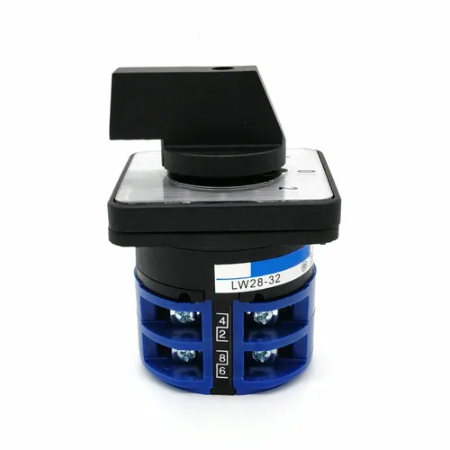 Imagen 2 del producto Interruptor de cambio de leva rotativa, accesorio eléctrico de 2/3/4 posiciones, 8 terminales, 500V, 32A, perilla de LW28-32