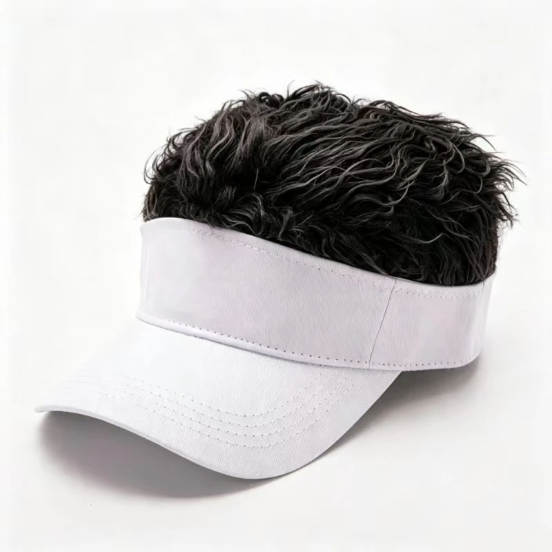 1 fashionable and trendy wig, hairy men's outdoor duckbill cap, baseball cap
