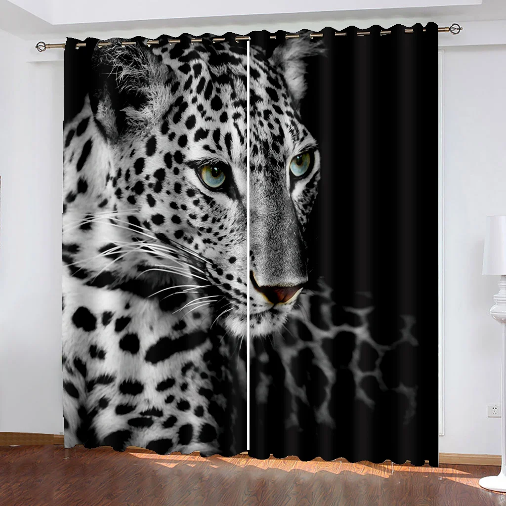 Imagem -06 - Tiger Deitado em Pedra Cortinas da Janela Sala de Estar Tecido Cortinas Animal Selvagem Home Decor Quarto 3d