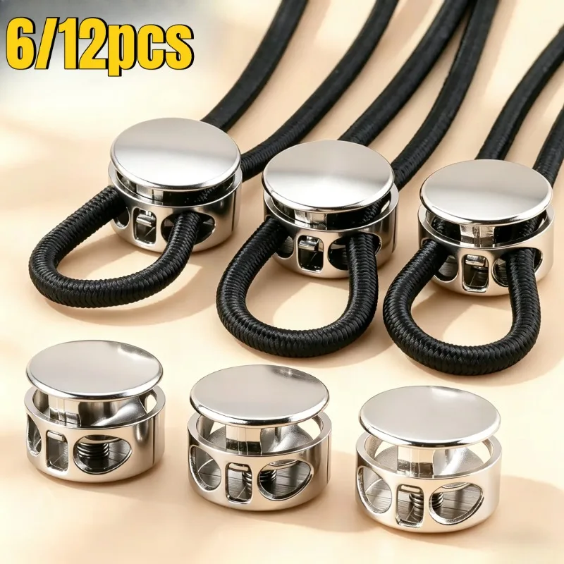 6/12-Pack No-Tie Shoelace Locks: Spring-Loaded & Easy Install for Athletic and Casual Shoes Buckle Clips and Stop Buckles