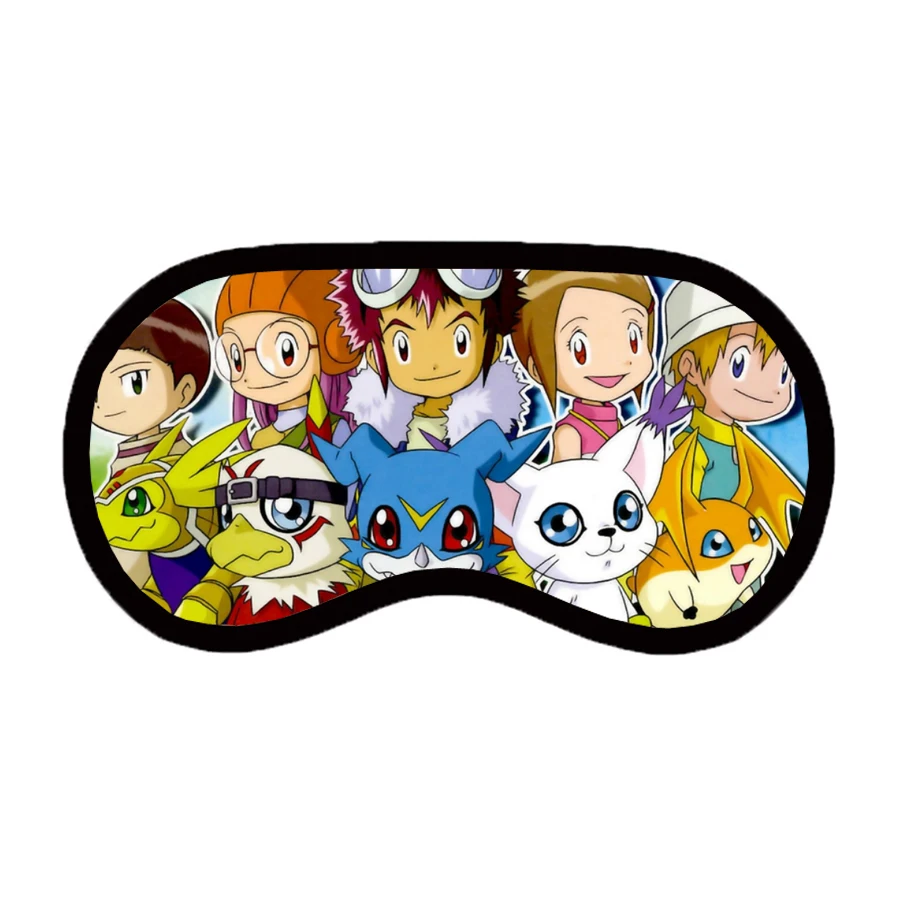 anime Digimon Adventure Patch Unisex Sleep Blindfold Casual Eyes Mask Eyepatch Breathable Teenager Cute Cartoon Eyes Mask