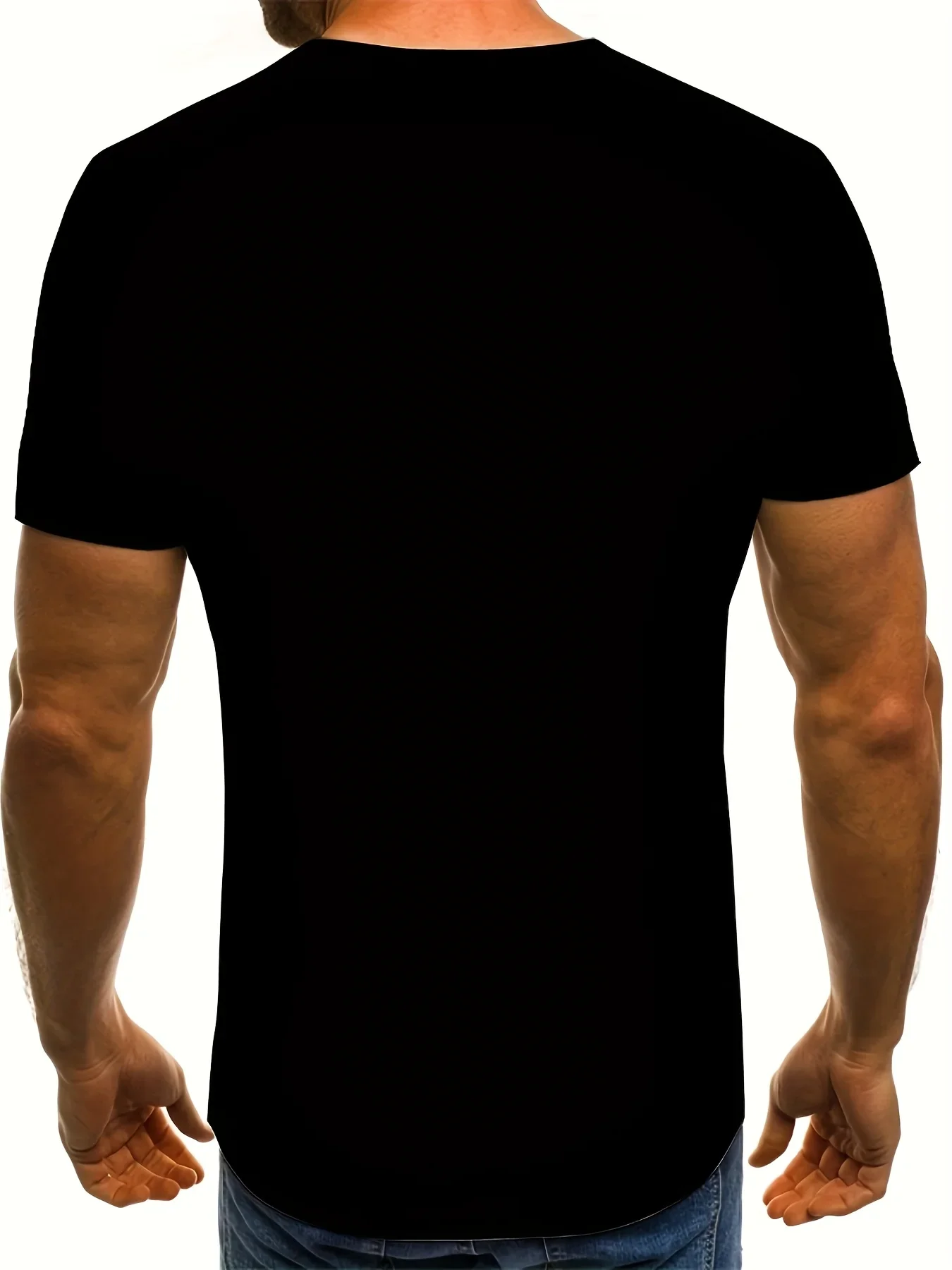 [Print Design - Not Texture] Men'S Retro Style Motorcycle Pattern Print Short Sleeve Round Neck T-Shirt, Fashionable Summer Top for Outdoor Activities