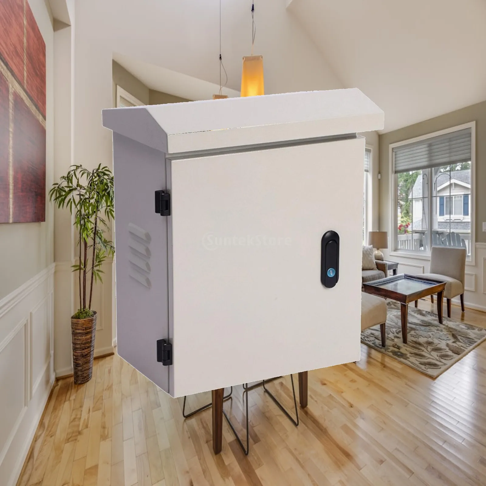 Wall-Mounted Electrical Enclosure Weatherproof Electrical Cabinet with Locking Handle Box Lockable for Electricians