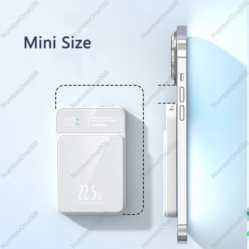 Mini Power Bank Magsafe, carregamento rápido, carregador sem fio, 20000mAh, 22.5W, 15W