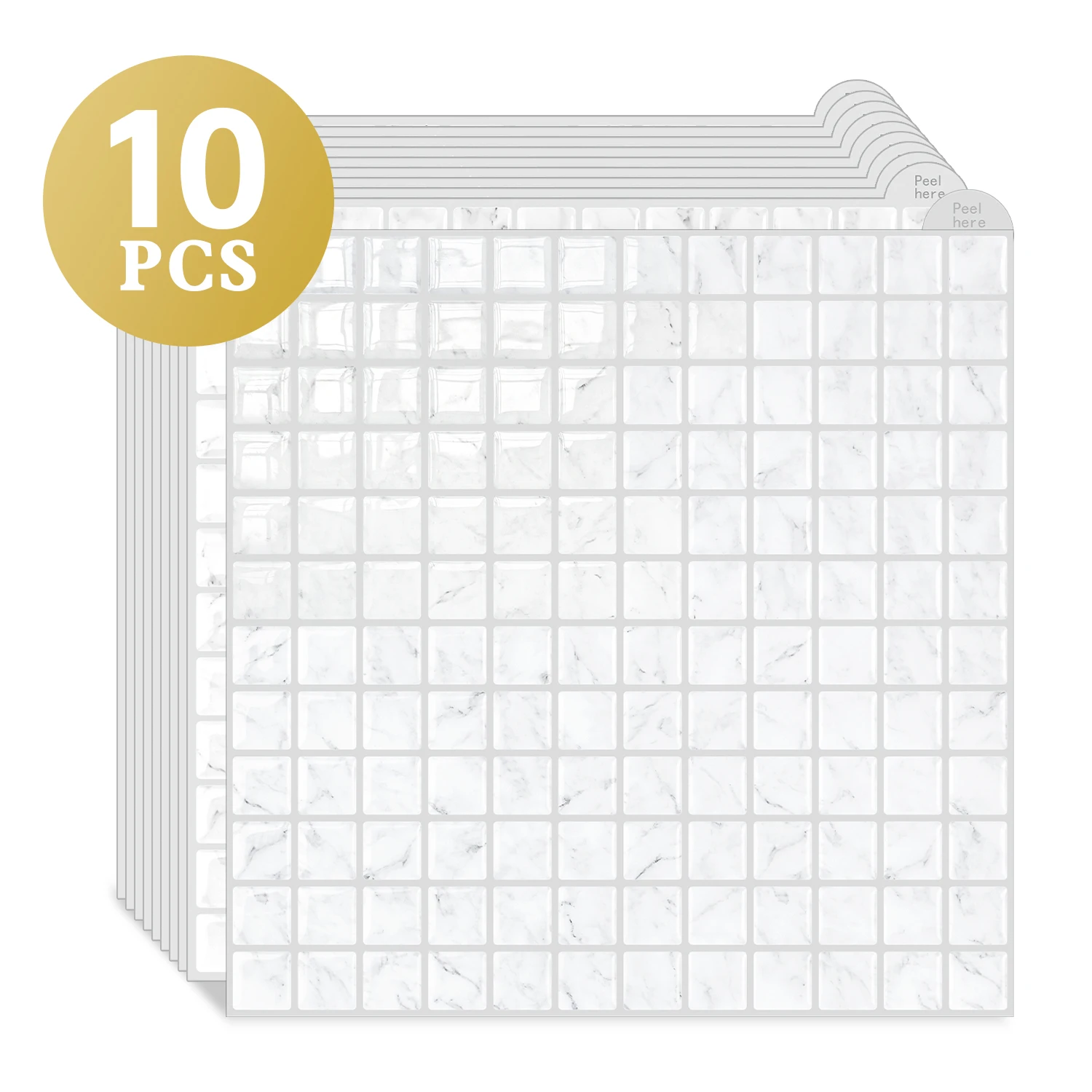 

10 Sheet Multi-color Wall Tiles Peel and Stick Wall Pannel Sticker 3d Mosaic Tile Sticker DIY Wallpaper for Apartment Renovation