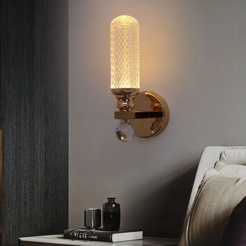 

Bedroom Bedside Wall Lamp Cylindrical Shape Light Luxury Modern Minimalist Living Room Background Corridor Aisle Indoor Lighting