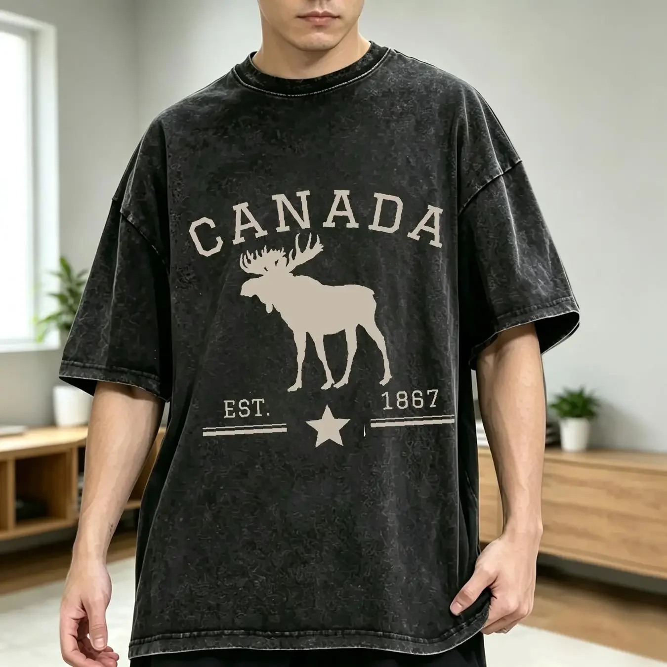 washed T Shirt Canada Moose Vintage Athletic College Style Canadian Souvenir from Toronto Vancouver Montreal vintage Washed