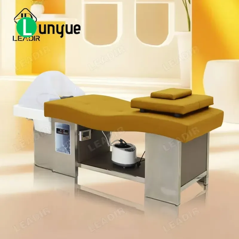 Multifunctional Shampoo Bed Stainless Steel Frame Massage Chair Spa Water Circulation Head Physiotherapy Furniture