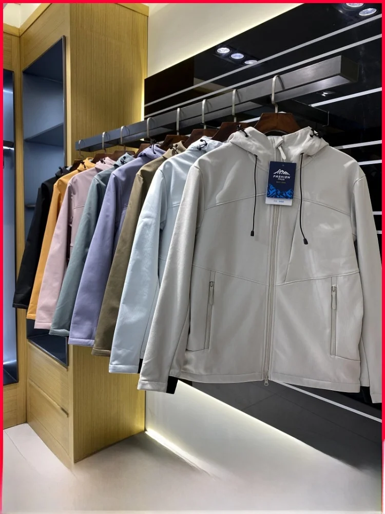 

Outdoor Function Series Windproof Waterproof Hooded Soft ell Jaet Couples Sle Warmth Men's Women's Faionable Coat