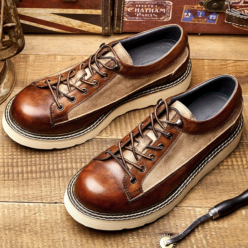 Size 38-44 Classical Mixed Colors Men's Summer Spring Low-top Leather Oxfords Man Fashion Work Shoes Modern Male Must Have