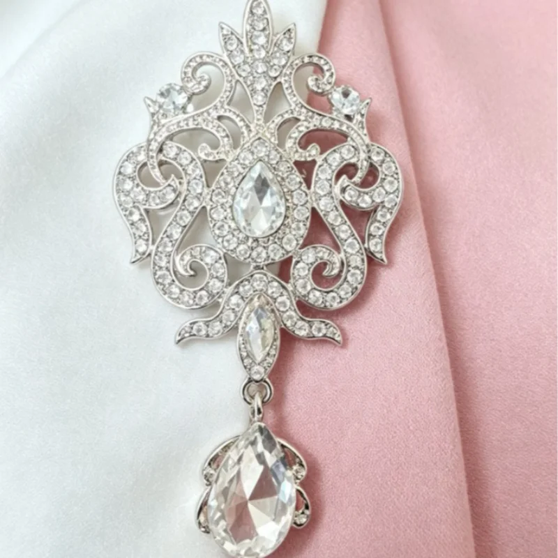 럭셔리 골드 컬러 크리스탈 플라워 브로치 라인스톤 물방 - Women Accessories Bouquet 리뷰 및 가격