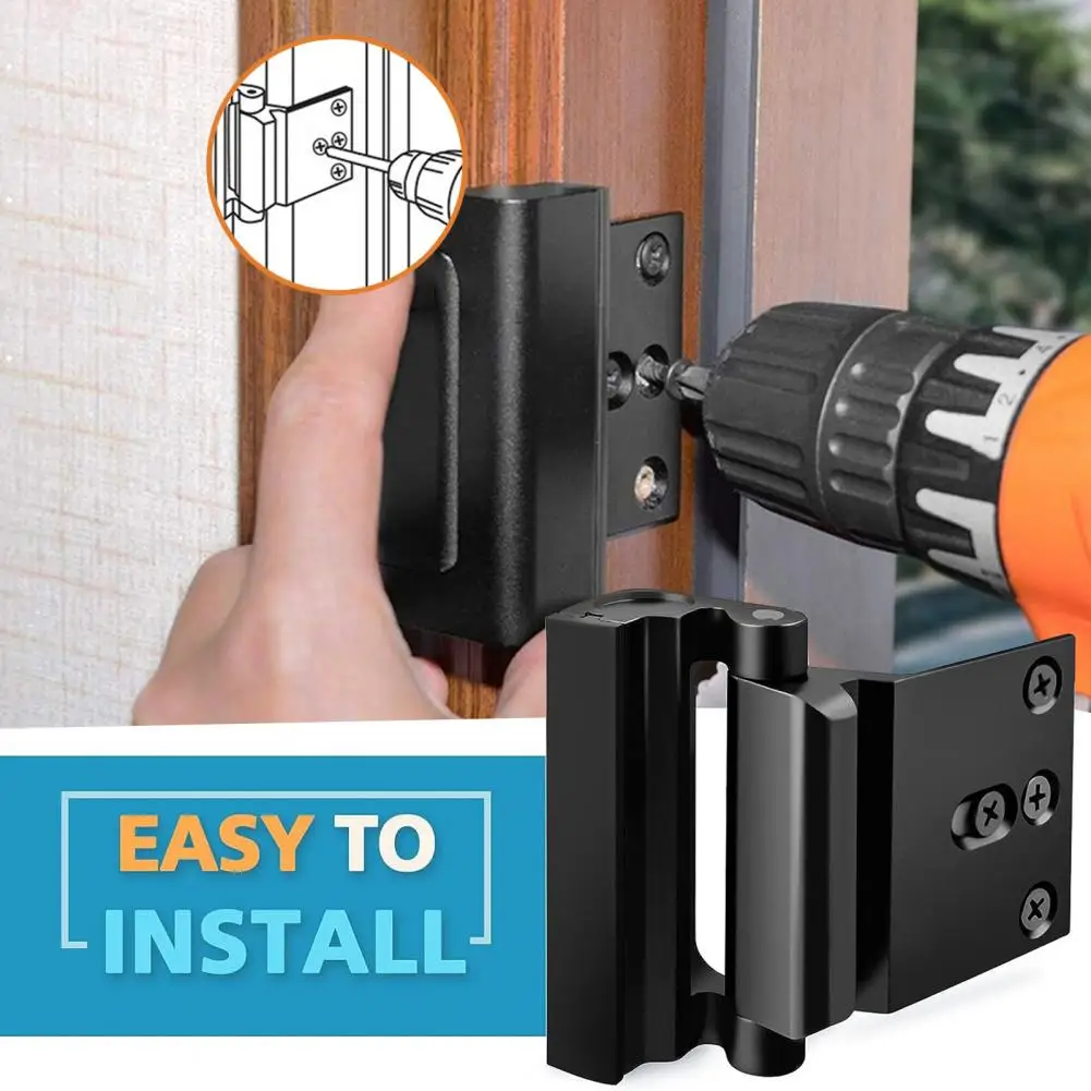Operation Door Lock Door Reinforcement Lock Corrosion Resistant Child Proof Latch Extra Flip Security Lock Accessories for Home