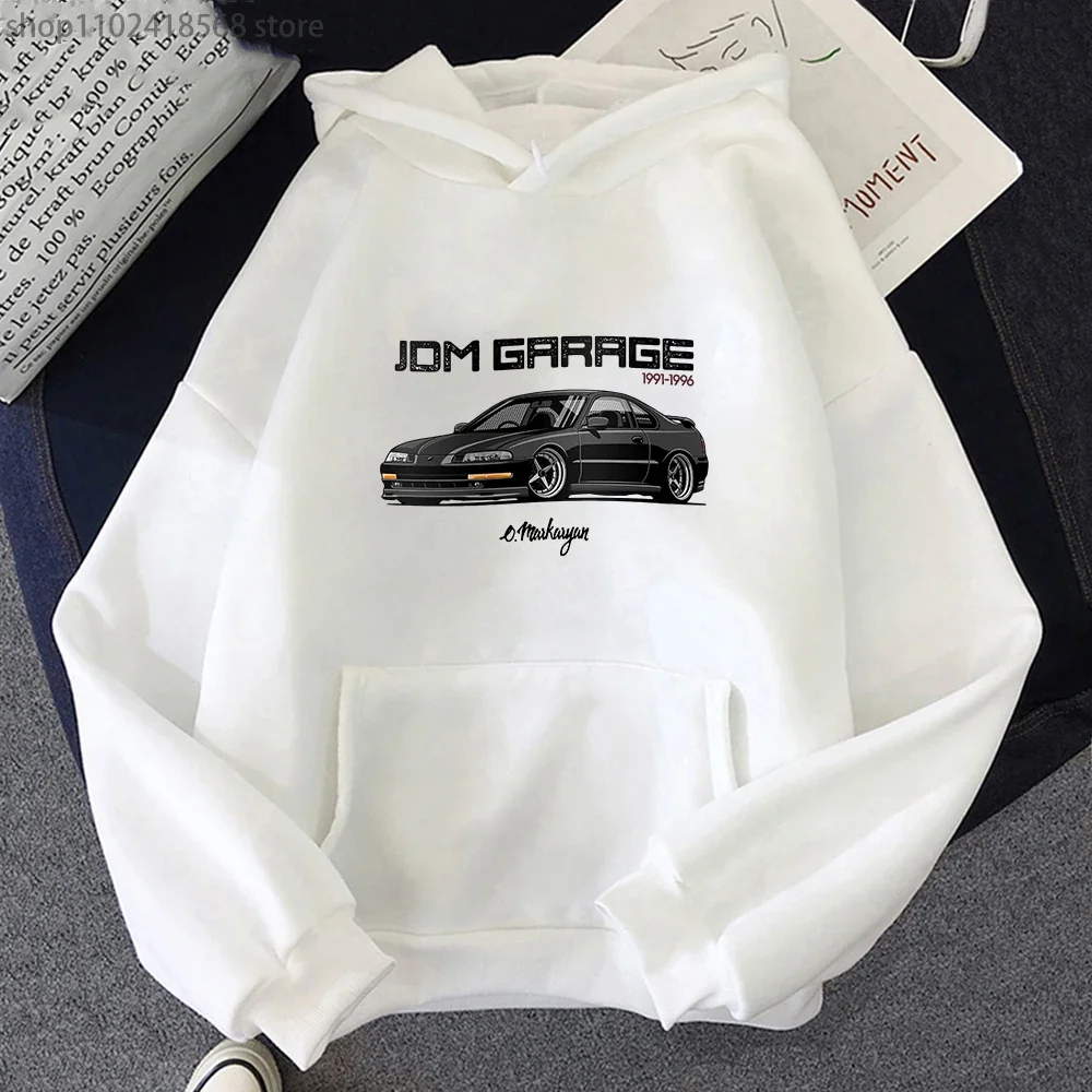 JDM Hoodie Men CRX Initial D Anime Seatshirts Japan Car Print Streetwear Women Vintage O-Neck Winter Casual Harajuku Boy Tops