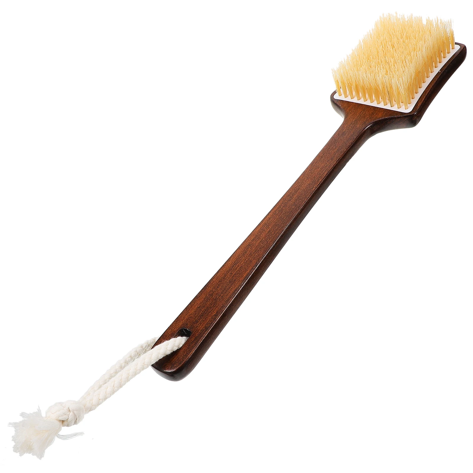 

Bath Brush Long Handle Shower Back Scrubber Pig Hair Body Brush Wood Bristles Mens Dry Wet Use Bathing