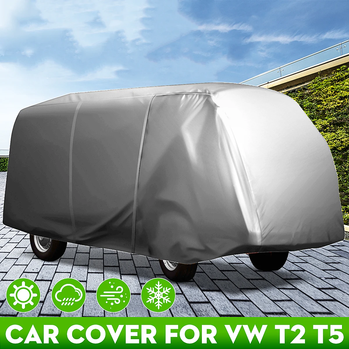 

Universal Full Car Cover For VW T2 T25 Camper Breathable Waterproof Black Sun Protection Cover Dust Rain Snow Cover Protection