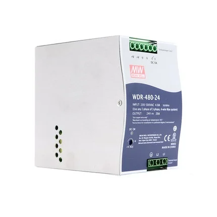 MEAN WELL WDR-480-24 480W Single Output Industrial DIN RAIL Power Supply WDR-480 24V 20A