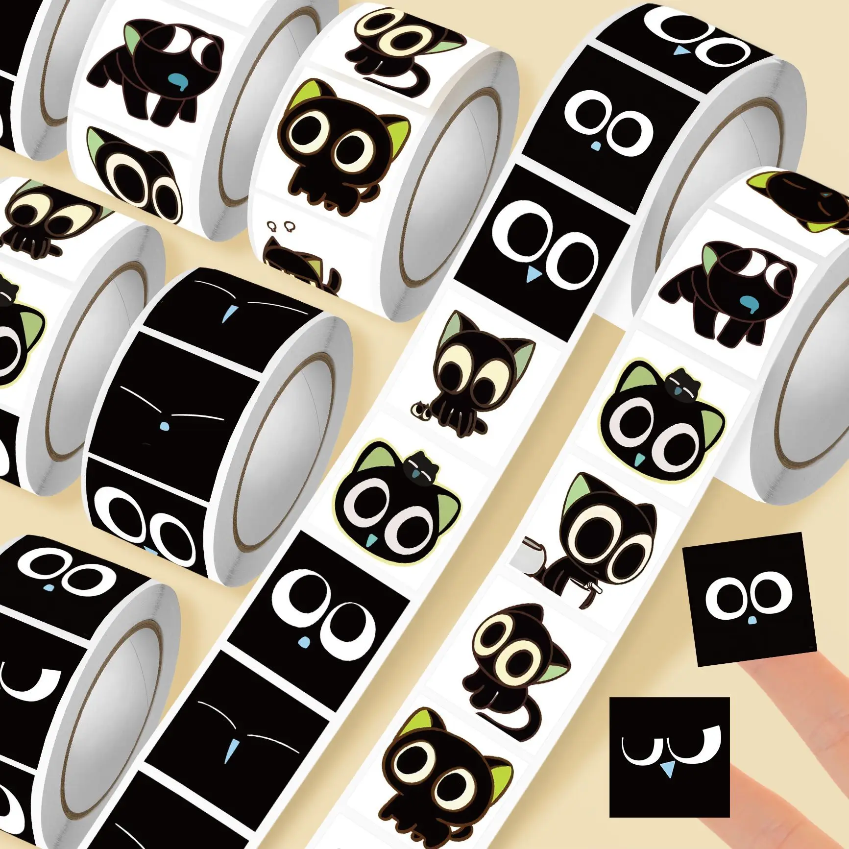 

Super Cute Ins Luo Xiaohei Q Edition Cartoon Scroll Sticker,Luo Xiaohei's War Chronicles Character Surrounding Creative Stickers