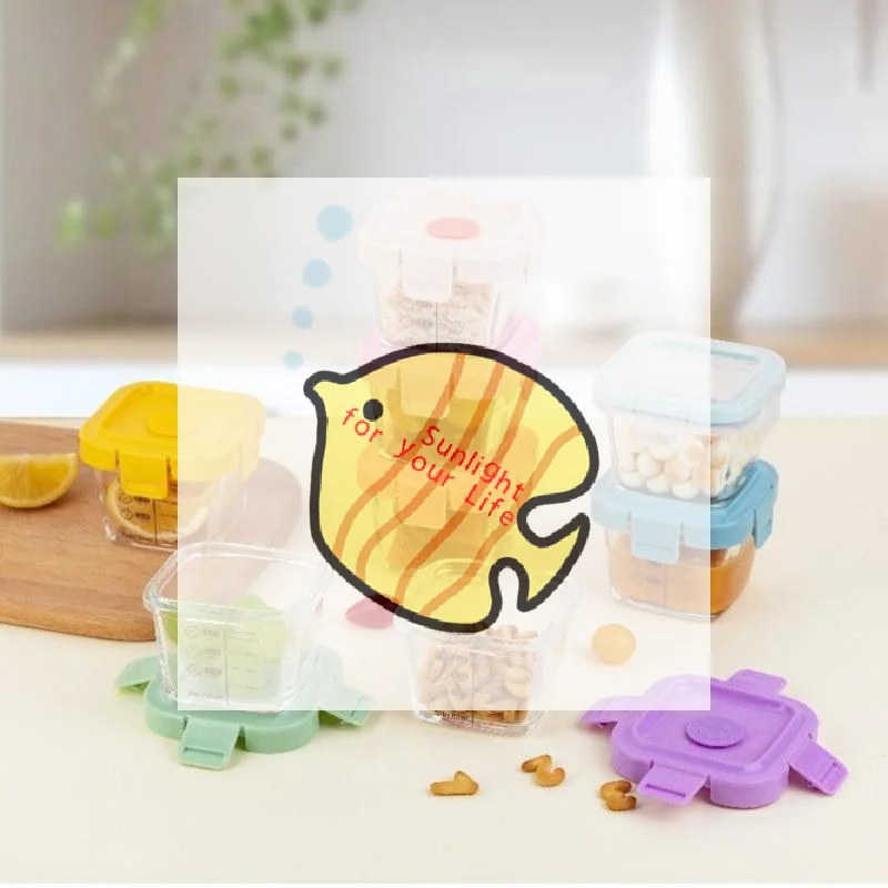 

Spock Glass-made Baby Food Storage Box; Portable 3 in1, Freezer and Heat Compatible