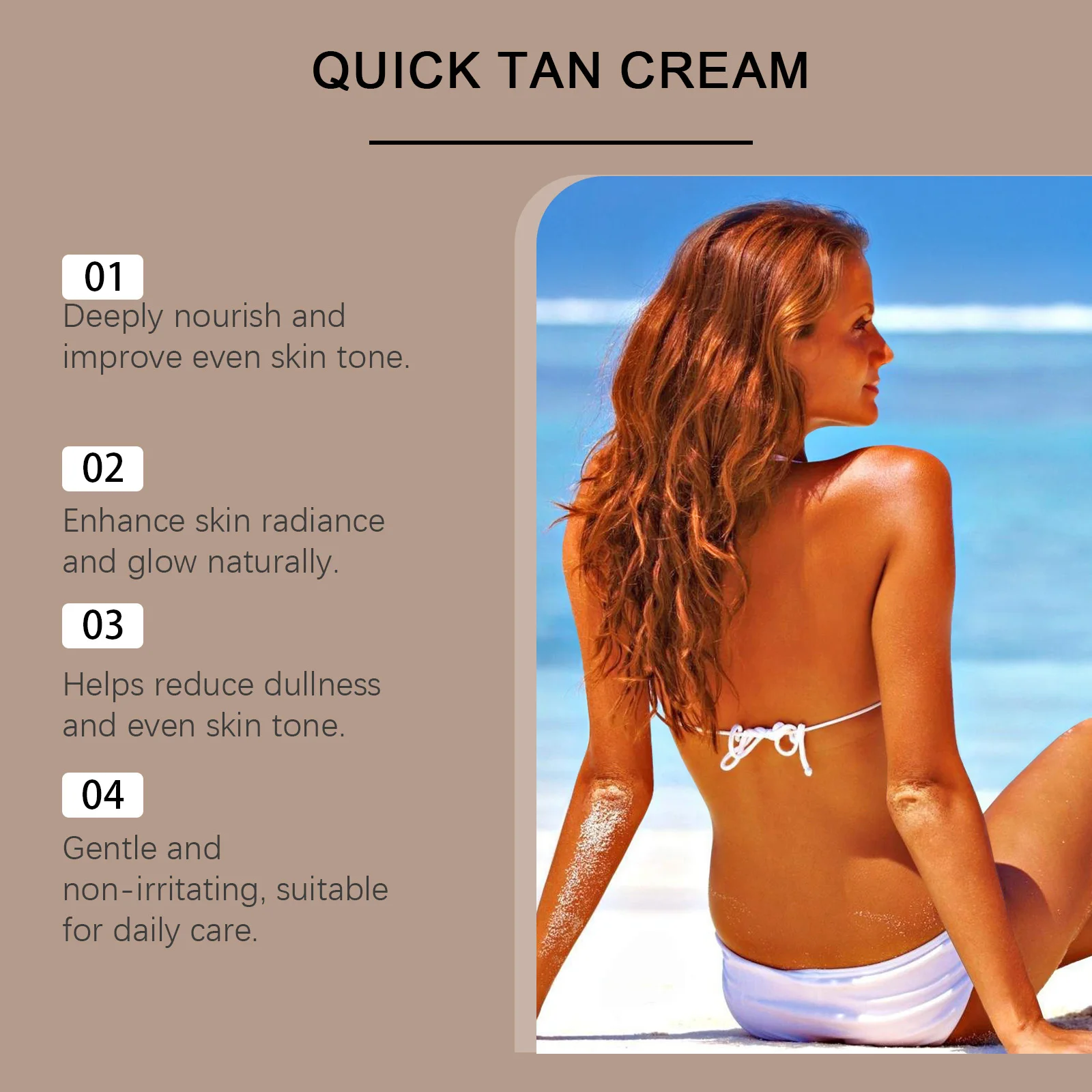 Body Self Tanning Cream Natural Bronzing Self Tanning Lotion  with Moisturizing & Nourishing Oils Healthy Glow Sunless Tanner