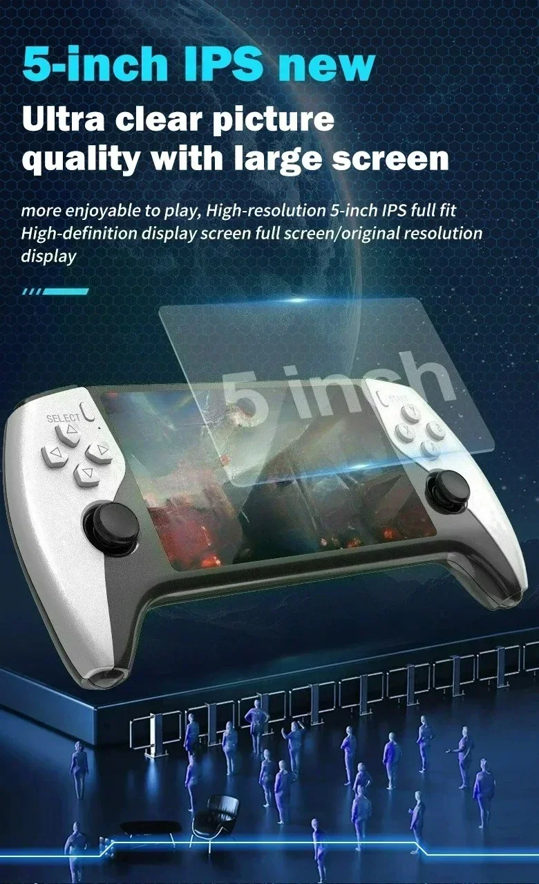 Retro Handheld Game Console Linux System 5 Inch Ips Screen Player_voghion.com