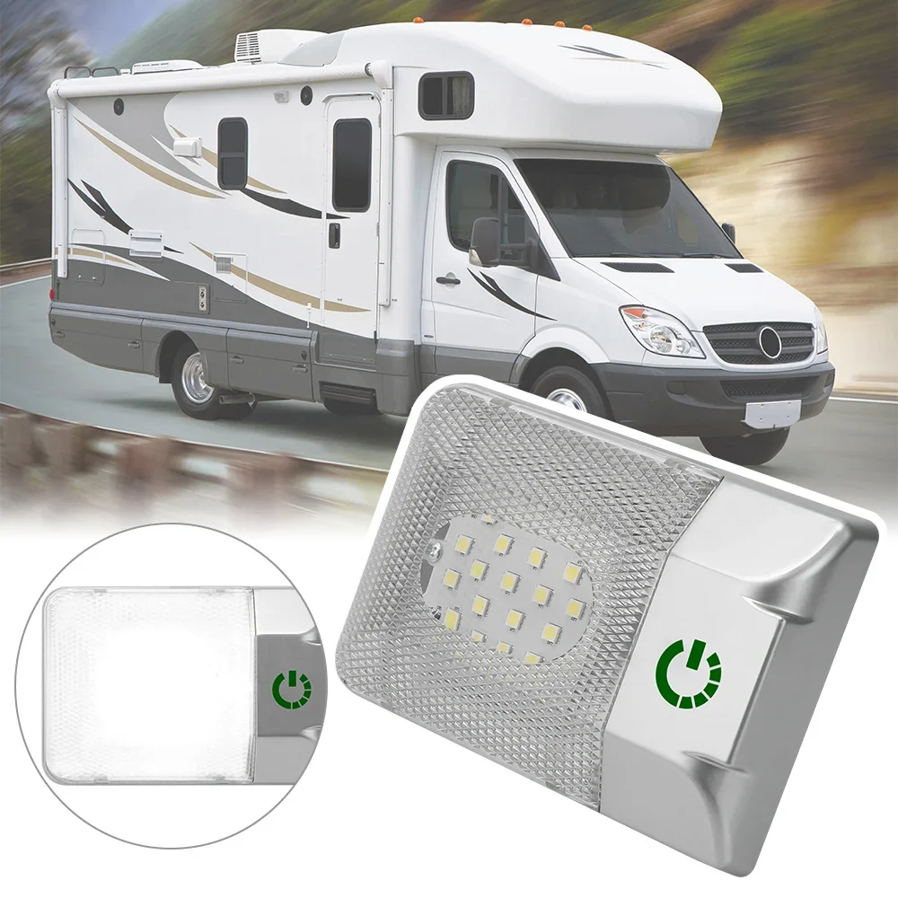 

12V RV Ceiling Dome Light Caravan Reading Lamp 24 Beads LED Touch Dimmer Switch Trailer Truck Camper Car Accessories Interior