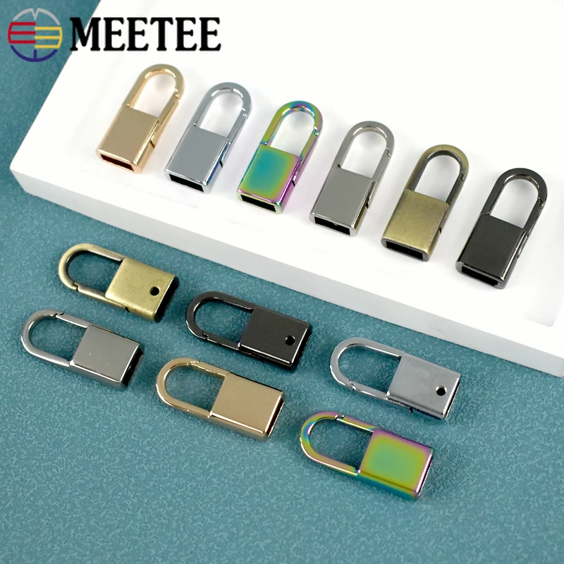 Meetee 5/10Pcs Metal Bag Side Clip Buckles Screw Chain Handles Hang Hook DIY Luggage Strap Band Buckle Hardware Accessory BF438