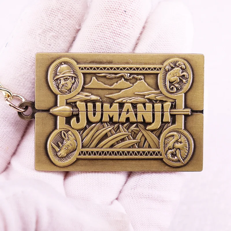 Vintage Movie Jumanji Keychain Key Chain Mysterious Chess Board Pendant Keyring Key Ring Jewelry Adventure Game Cosplay Prop