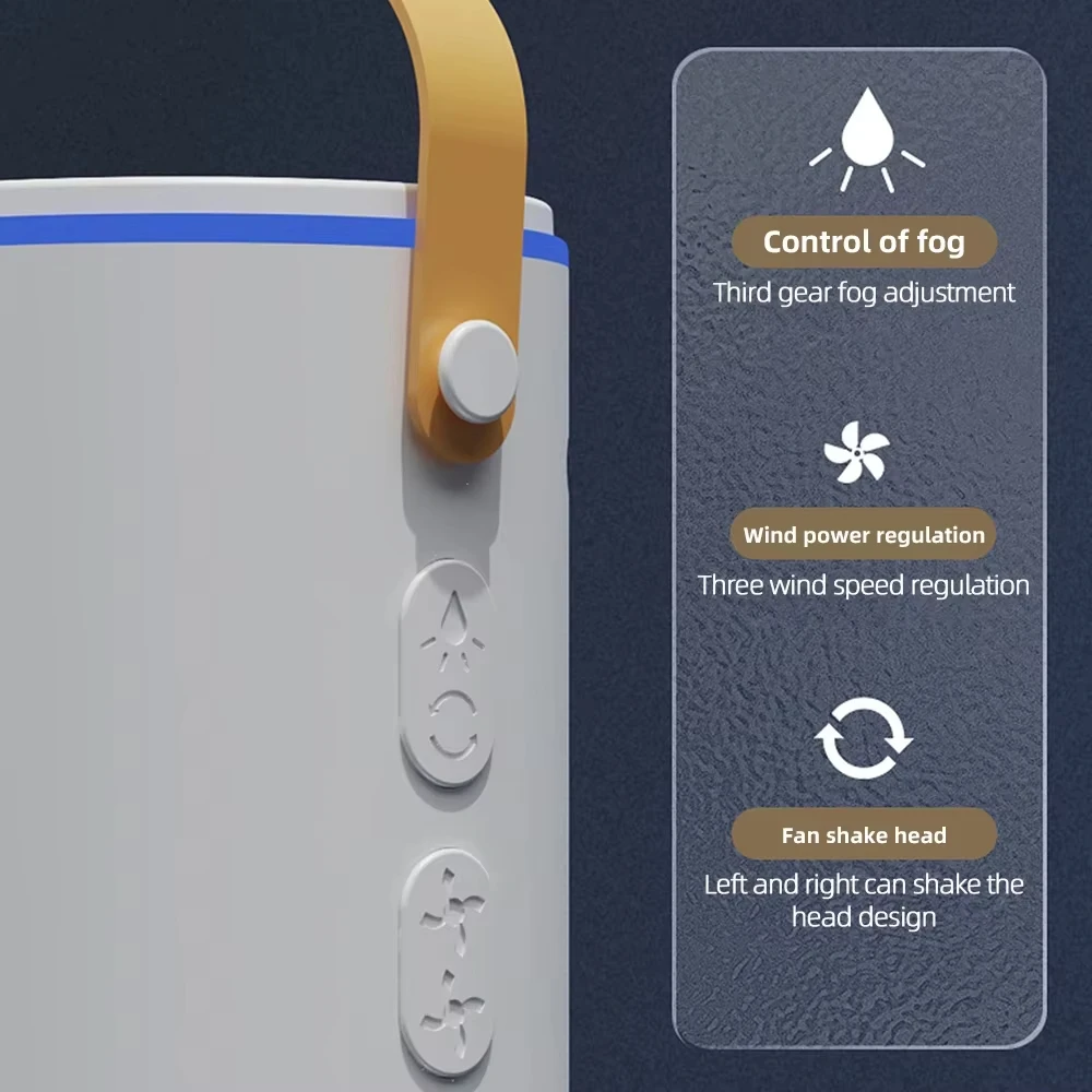Xiaomi спрей-вентилятор для кондиционирования воздуха, двухголовочный охлаждающий вентилятор, бытовой портативный охлаждающий вентилятор, настольный электрический вентилятор со светом