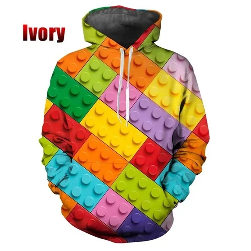 Funny Building Blocks Bricks Toy Graphic Kids Hoodie Pullovers Men Clothing 3D Printing Hoodies Women Fashion Sweatshirts Hoody