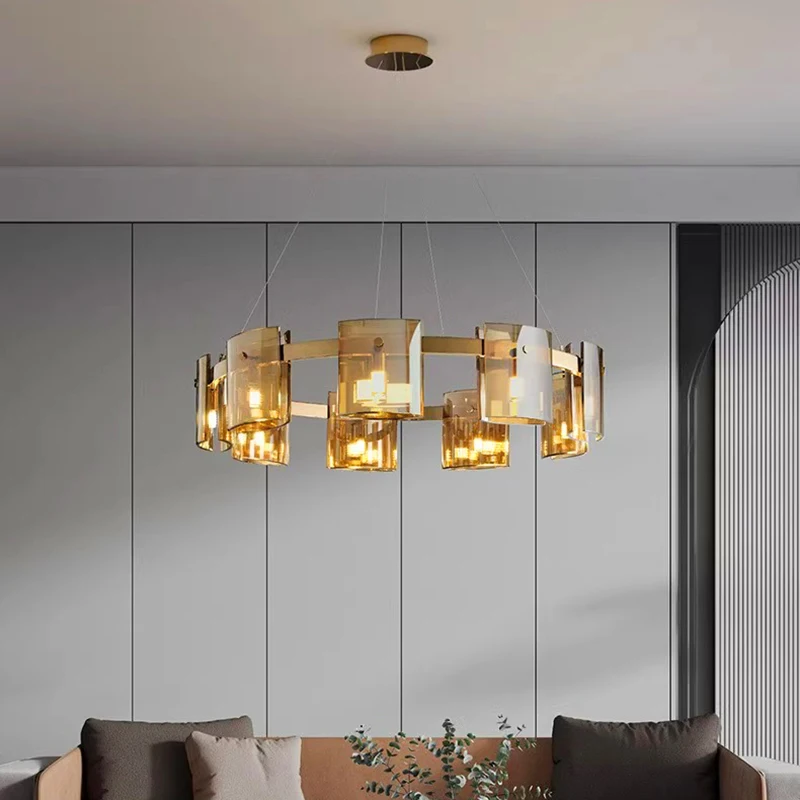 أضواء LED للديكور المنزلي الحديث من الزجاج، مصابيح إضاءة متدلية لغرفة المعيشة، ثريات لغرفة الطعام، إضاءة داخلية معلقة